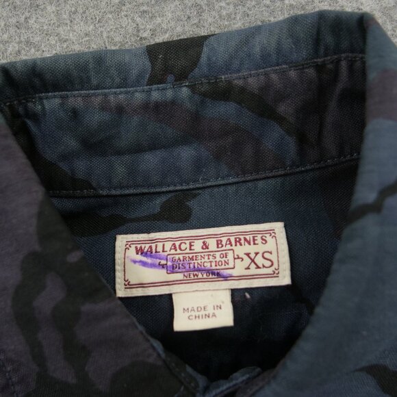 Wallace And Barnes Shirt Mens Extra Small Blue Camo Button Up Utility - Picture 6 of 14
